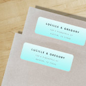 Eenvoudig modern blauw verloop retouradres etiket