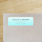 Eenvoudig modern blauw verloop retouradres etiket