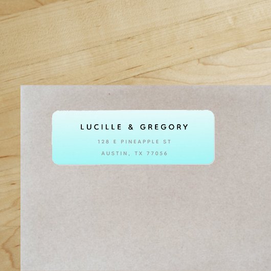 Eenvoudig modern blauw verloop retouradres etiket