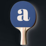 Eenvoudig Modern Blauw Vet Retro Monogram Initiaal Tafeltennisbatje<br><div class="desc">Eenvoudig Modern Blauw Vet Retro Monogram Initiaal Ping Pong Paddle</div>