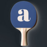 Eenvoudig Modern Blauw Vet Retro Monogram Initiaal Tafeltennisbatje<br><div class="desc">Eenvoudig Modern Blauw Vet Retro Monogram Initiaal Ping Pong Paddle</div>