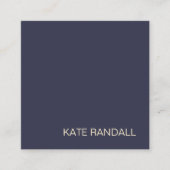 Eenvoudig modern blauw vierkant vierkante visitekaartje (Voorkant)