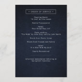 Eenvoudig Modern Blauw & Wit Begrafenisprogramma Programmakaart (Achterkant)