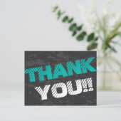 Eenvoudig modern Blauwgroen grijs en zwart bedankt Briefkaart (Staand voorkant)