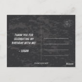 Eenvoudig modern Blauwgroen grijs en zwart bedankt Briefkaart (Achterkant)