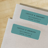 Eenvoudig modern Blauwgroen retouradreslabel Etiket