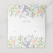 Eenvoudig modern bloemengroen Bruiloft Receptie Plaatskaartje (Buitenkant ongevouwen)