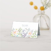 Eenvoudig modern bloemengroen Bruiloft Receptie Plaatskaartje (Achterkant)