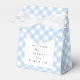 Eenvoudig Modern Blue Plaid Bow Baby shower Bedankdoosjes