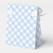 Eenvoudig Modern Blue Plaid Bow Baby shower Bedankdoosjes (Achterkant)