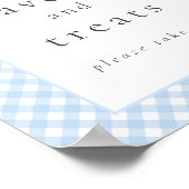 Eenvoudig Modern Blue Plaid Bow Baby shower Teken Poster (Hoek)