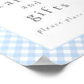 Eenvoudig Modern Blue Plaid Bow Baby shower Teken Poster (Hoek)