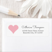 Eenvoudig Modern Blush Roze Hart Girly Script Naam Etiket (Insitu)