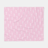 Eenvoudig Modern Blush Roze Script Herhalende Naam Fleece Deken (Voorkant (Horizontaal))