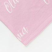 Eenvoudig Modern Blush Roze Script Herhalende Naam Fleece Deken (Hoek)