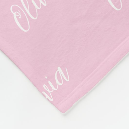 Eenvoudig Modern Blush Roze Script Herhalende Naam Fleece Deken (Hoek)