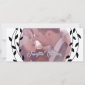 Eenvoudig modern Boho Black Leaf Wreath Wedding (Achterkant)