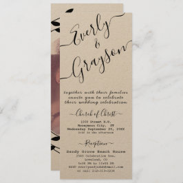 Eenvoudig modern Boho Black Leaf Wreath Wedding