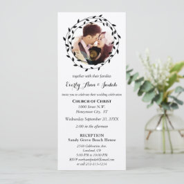 Eenvoudig modern Boho Black Leaf Wreath Wedding