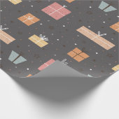 Eenvoudig modern Boho minimalistisch kerstcadeau Cadeaupapier (Hoek)