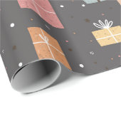 Eenvoudig modern Boho minimalistisch kerstcadeau Cadeaupapier (Rol Hoek)