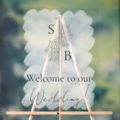 Eenvoudig Modern Boho Monogram Huwelijk Welkom Acryl Bord (Neutraal)