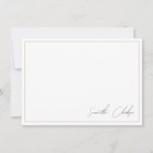 Eenvoudig modern Boho Tan Border Handgeschreven Sc Notitiekaartje (Voorkant)