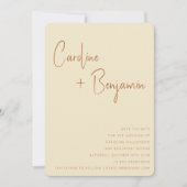 Eenvoudig modern Boho Terracotta Cream Weddenschap Save The Date (Voorkant)