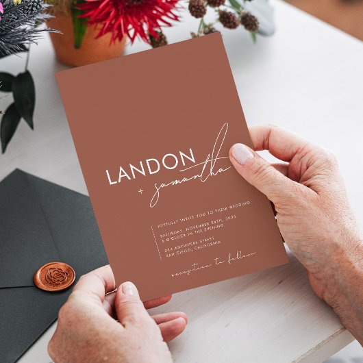 Eenvoudig modern Boho Terracotta verbrand Oranje h Kaart