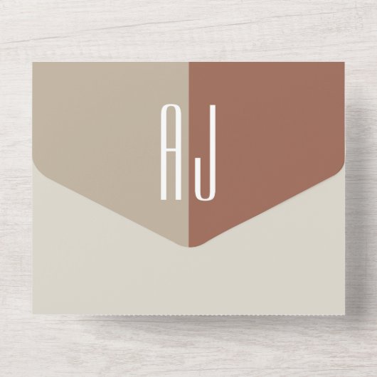 Eenvoudig modern Boho Wedding All In One Uitnodiging (Achterkant)