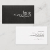 Eenvoudig Modern Bold Font Linnen Kijk Zwart Visitekaartje (Voorkant / Achterkant)