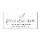 Eenvoudig modern Botanical Couple's Wedding Addres Rubberstempel (Afrduk)