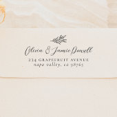 Eenvoudig modern Botanical Couple's Wedding Addres Rubberstempel