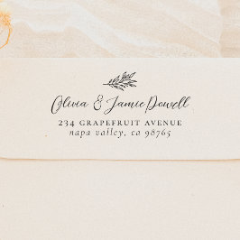 Eenvoudig modern Botanical Couple's Wedding Addres Rubberstempel