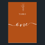 Eenvoudig modern Botanisch Terracotta Wedding Kaart<br><div class="desc">Eenvoudig modern Botanisch Terracotta Weddenschap Tafnummer</div>