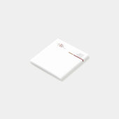 Eenvoudig Modern Bourgogne Goud Monogram Post-it® Notes (Schuin)