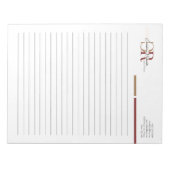 Eenvoudig Modern Bourgondisch Goud Monogram gevoer Notitieblok (Voorkant)