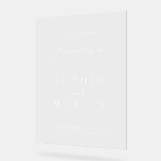 Eenvoudig Modern Bruiloft Acryl Welkomstbord Acryl Bord (Hoek)