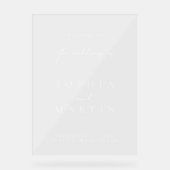 Eenvoudig Modern Bruiloft Acryl Welkomstbord Bord (Voorkant)