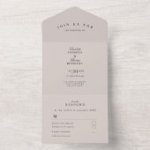 Eenvoudig, modern, bruiloft in één uitnodiging (Binnen)