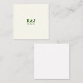 Eenvoudig Modern Bruiloft Monogram Notitiekaartje (Voorkant / Achterkant)