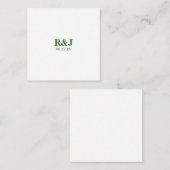 Eenvoudig Modern Bruiloft Monogram Notitiekaartje (Voorkant / Achterkant)