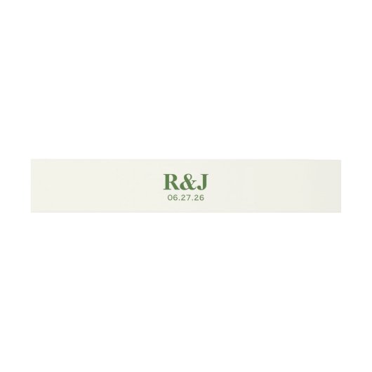 Eenvoudig Modern Bruiloft Monogram Uitnodigingen Wikkel (Vlak)