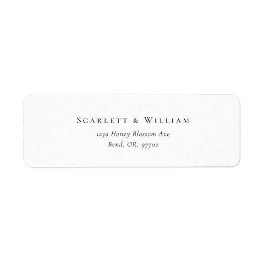 Eenvoudig Modern Bruiloft Retouradres Label (Voorkant)