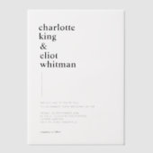 Eenvoudig, modern, bruiloft, vellum uitnodigingen (Voorkant)