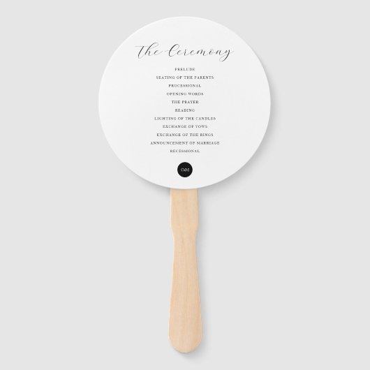 Eenvoudig Modern Bruiloft Verticaal Programma Handwaaier (Achterkant)
