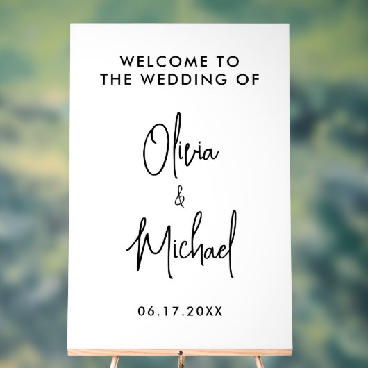 Eenvoudig modern bruiloft welkom acryl bord (Neutraal)