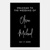 Eenvoudig modern bruiloft welkom acryl bord (Voorkant)