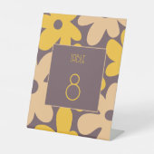 Eenvoudig modern bruin bruin bruinboardnummer reclamebord met voetstuk (Voorkant)