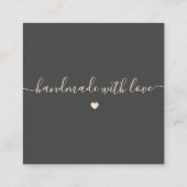 Eenvoudig Modern Bruin Glad Dank u Vierkante Visitekaartje (Achterkant)